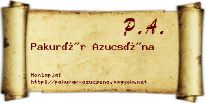 Pakurár Azucséna névjegykártya